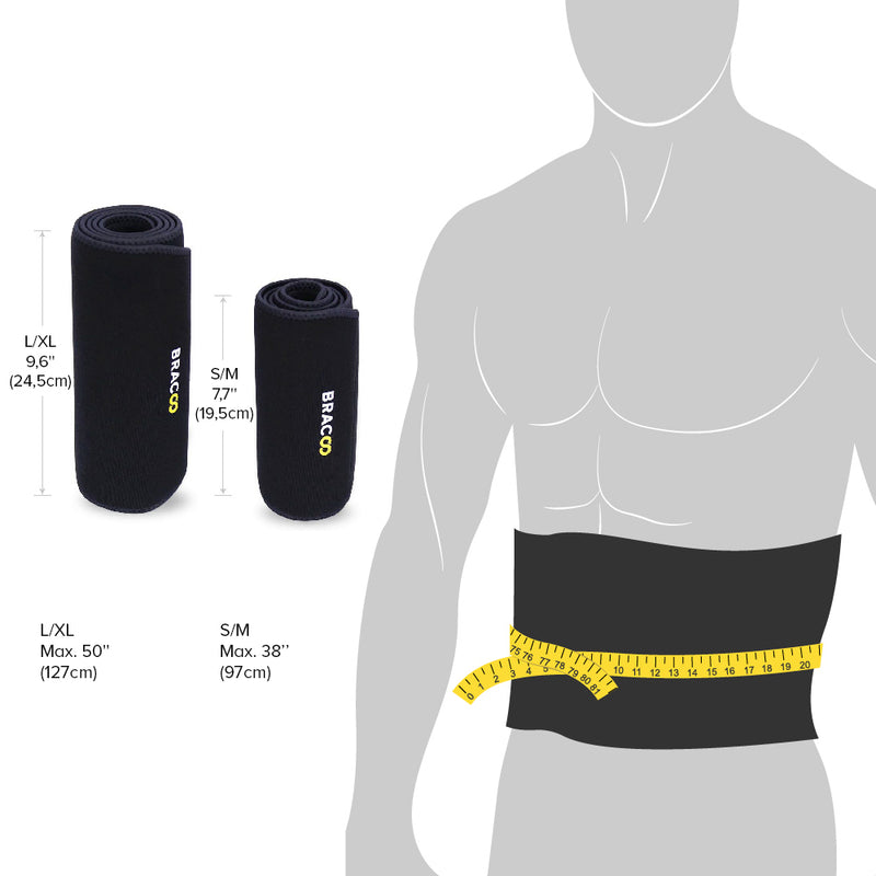 Bracoo Waist Trimmer Wrap,Sweat Sauna Slim Belly Belt for Men &  Women-Abdominal Waist Trainer,Increased Core Stability, SE22 Large-X-Large